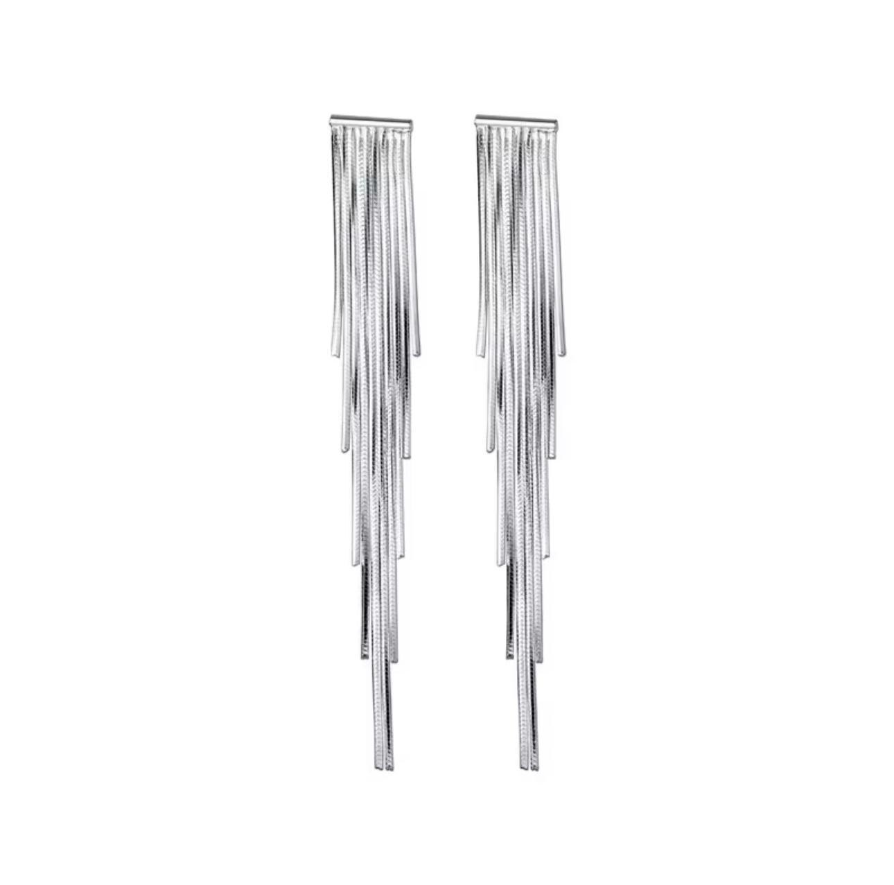 Orecchini con nappe a catena lunga in argento 925