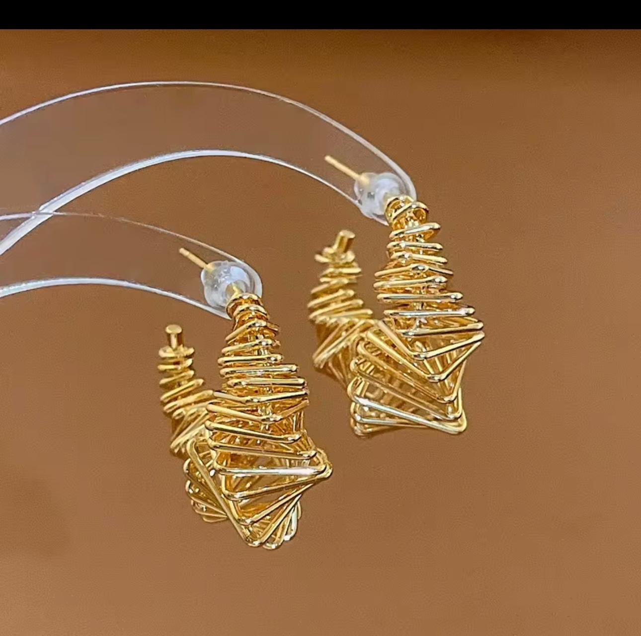 Orecchini a perno geometrici in argento Sterling 925 Intrecciato