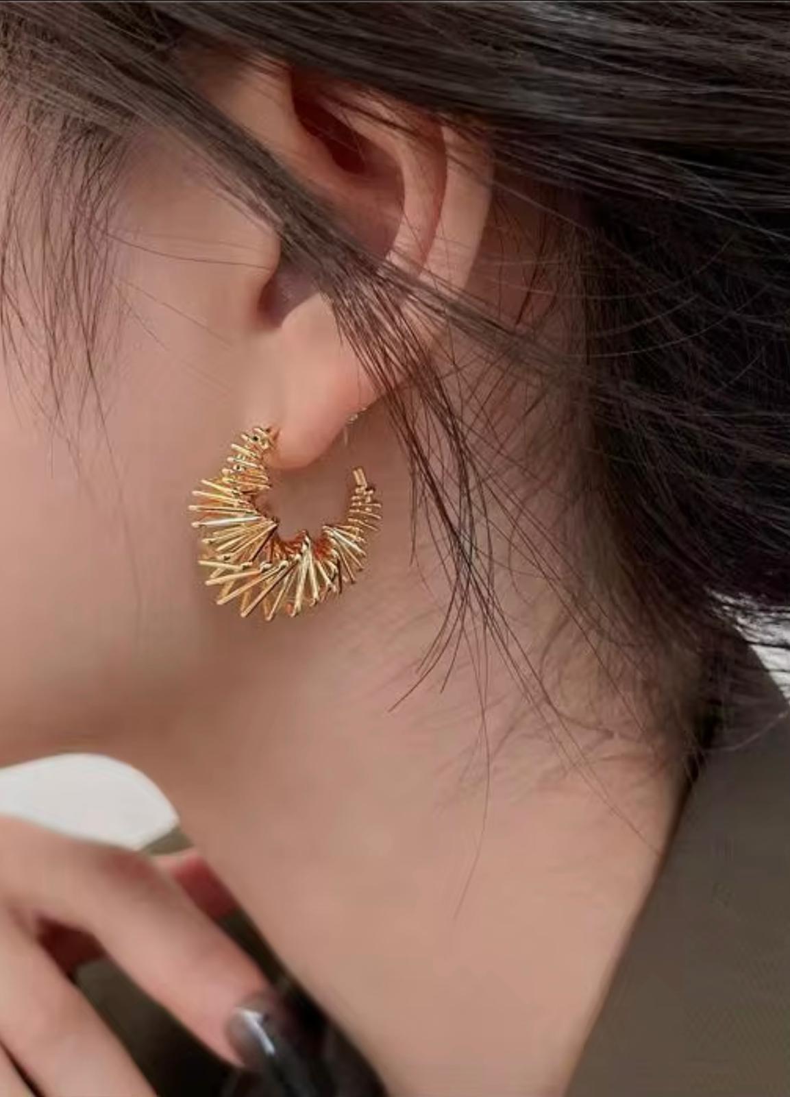 Orecchini a perno geometrici in argento Sterling 925 Intrecciato