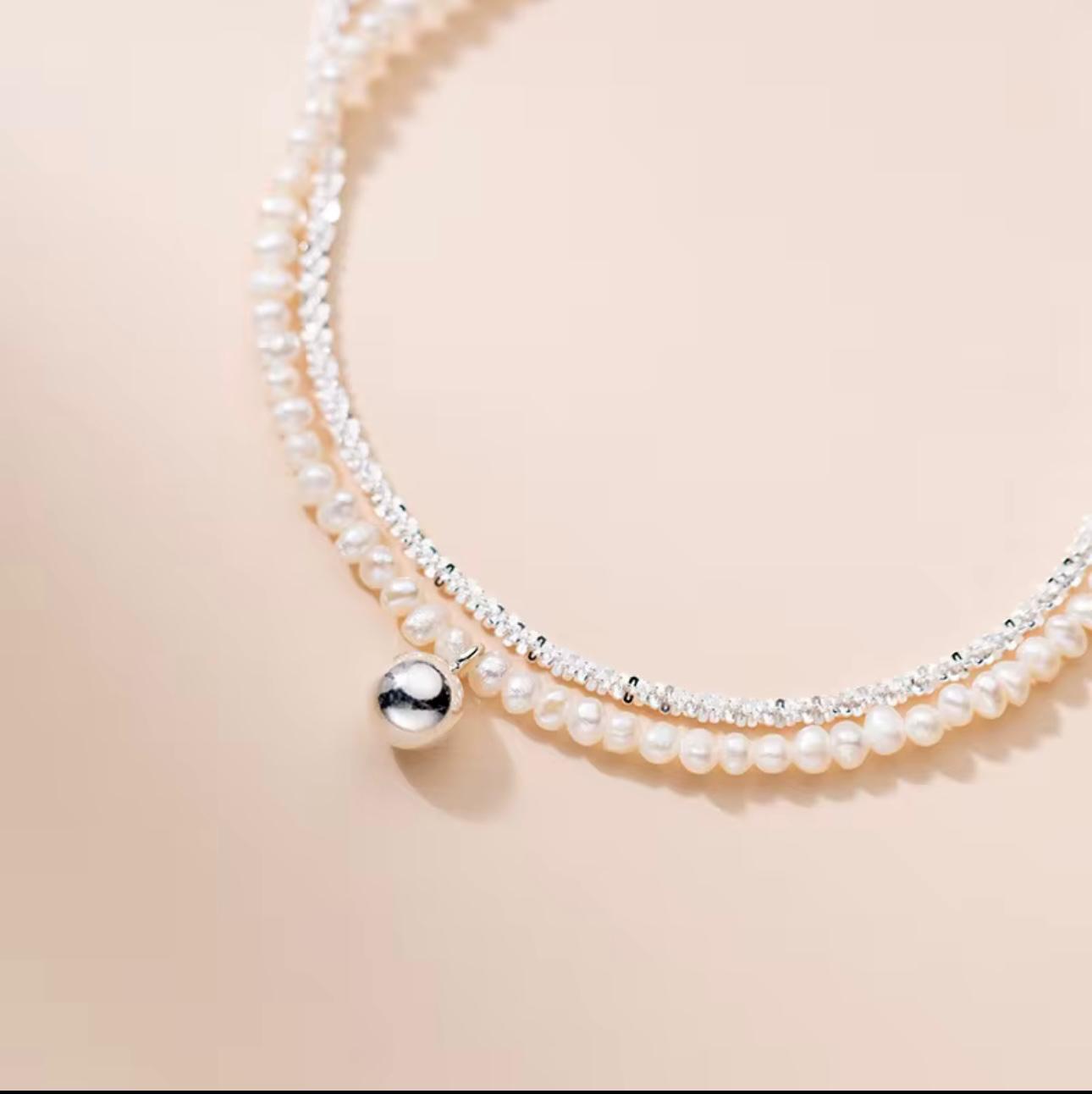 Bracciale in argento 925 con perle d'acqua dolce