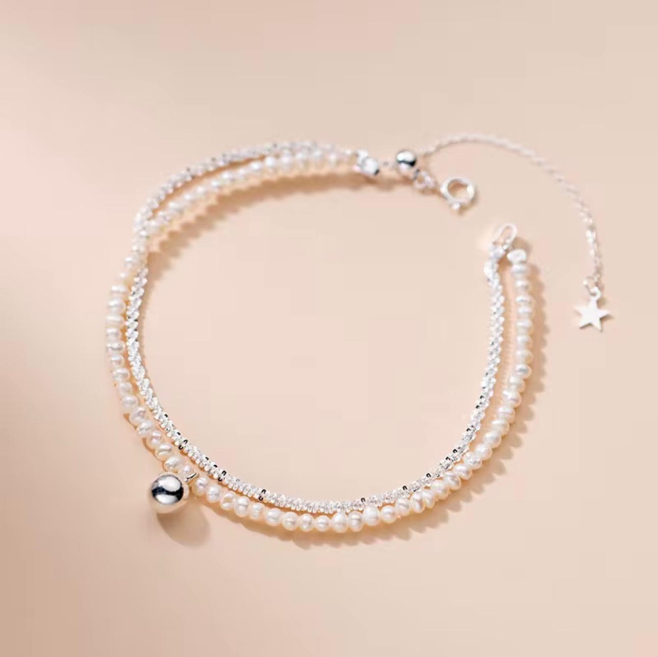 Bracciale in argento 925 con perle d'acqua dolce