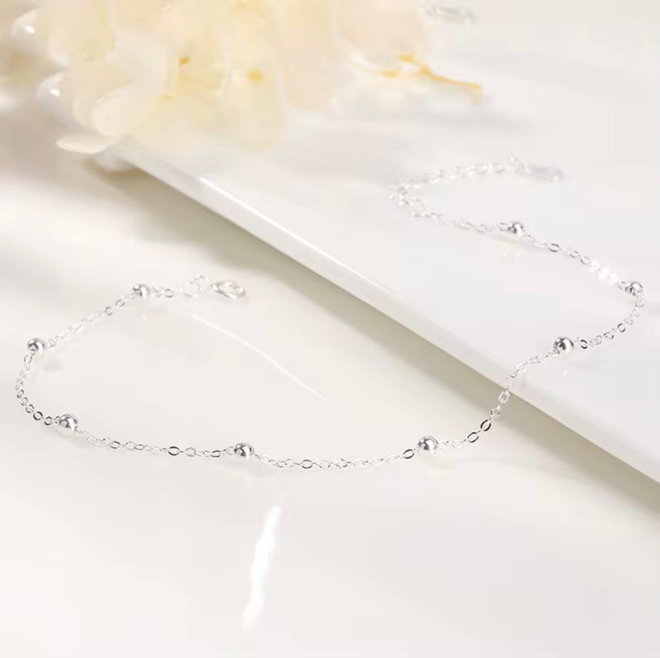 Cavigliera estiva in argento 925 in stile classico minimalista