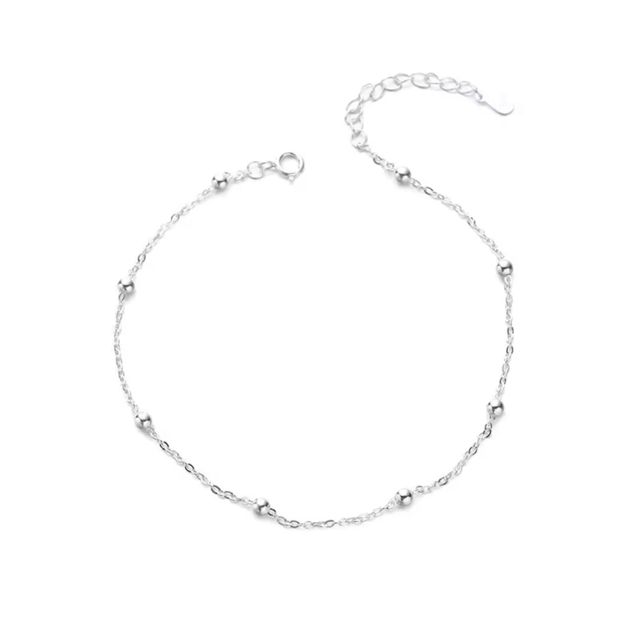 Cavigliera estiva in argento 925 in stile classico minimalista