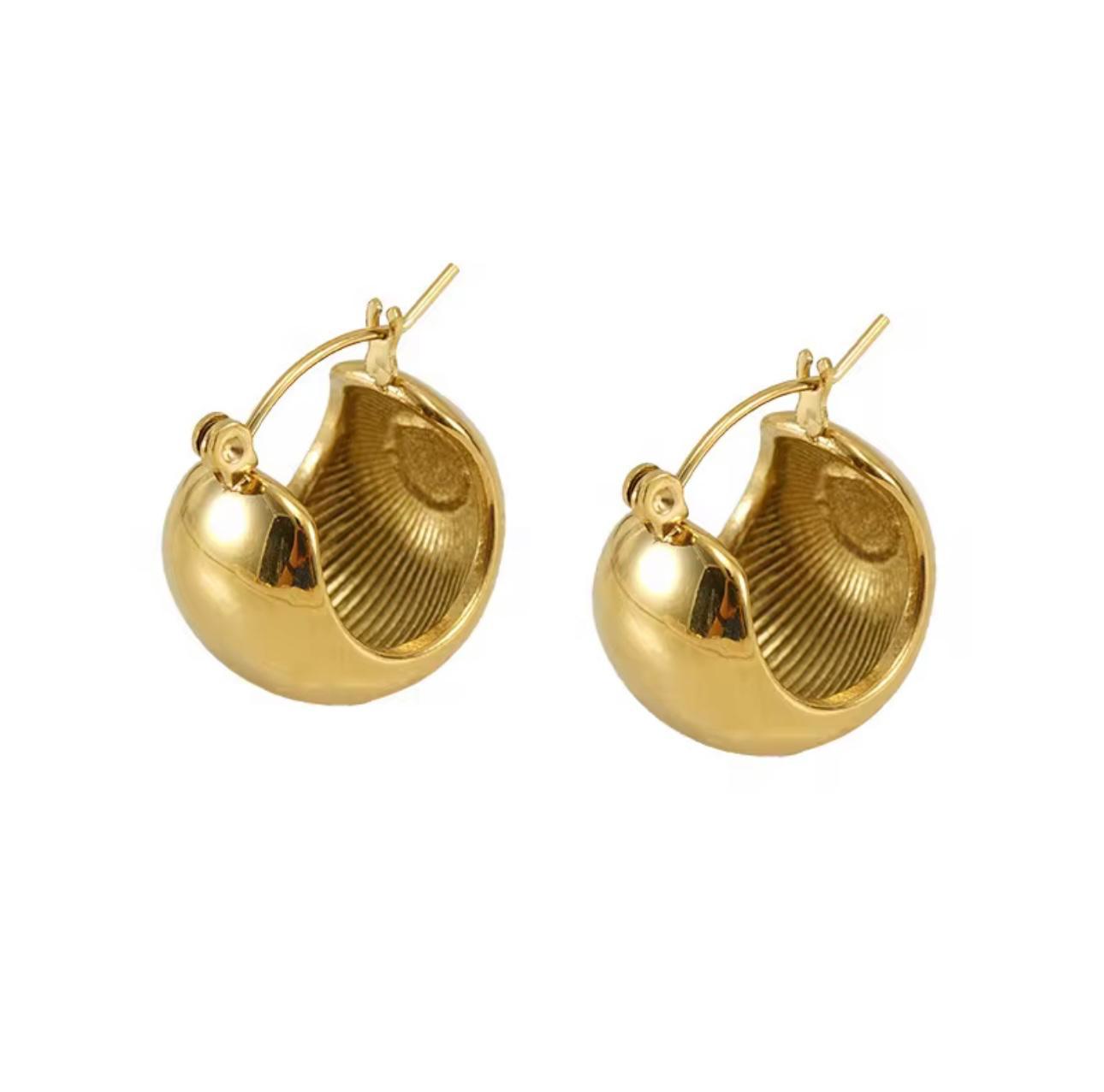 Orecchini a cerchio a forma di goccia in Argento galvanizzato oro - Argento