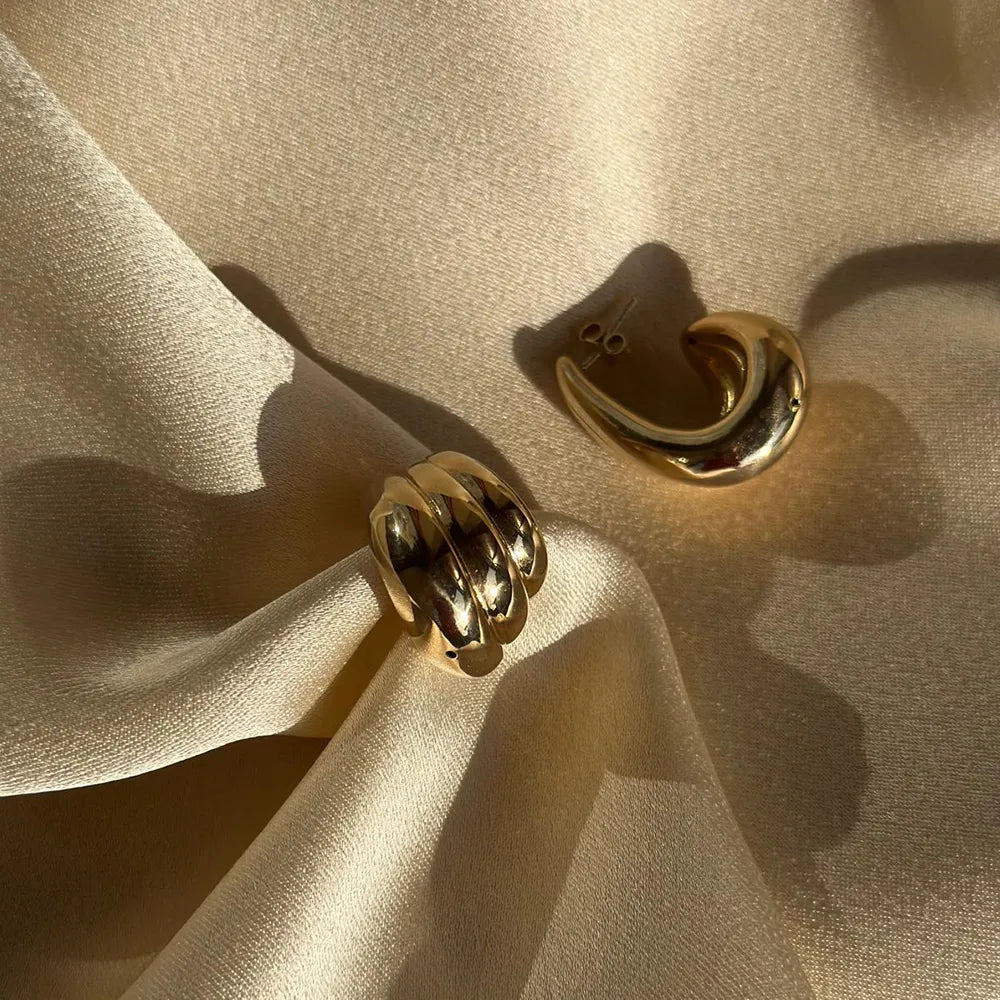 Orecchini artigianali a Conchiglia in Argento - Oro