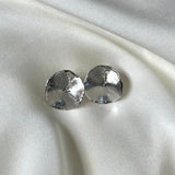 Handmade sterling silver irregular round earrings