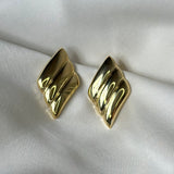 Handmade rhombus design silver earrings