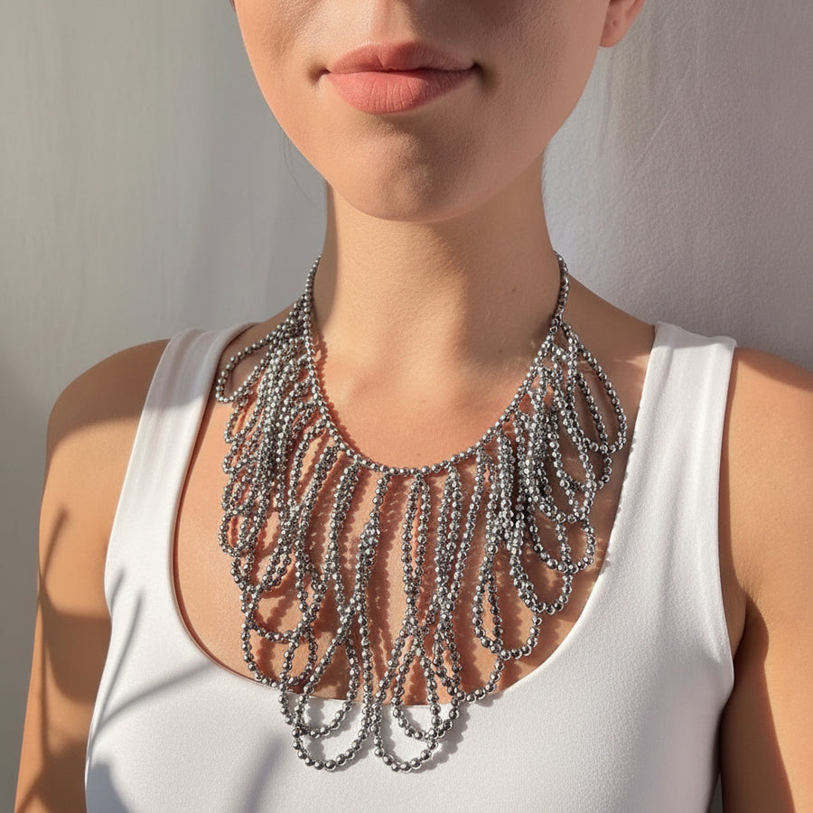 Hematite Waterfall Necklace