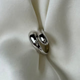 Handmade sterling silver double circular design ring