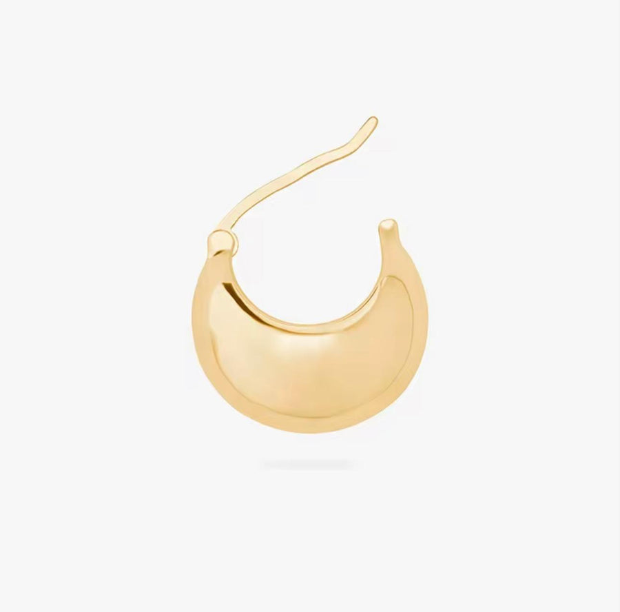 Gold plated sterling silver drop hoop earrings - Sterling Silver
