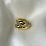 Handmade sterling silver double circular design ring