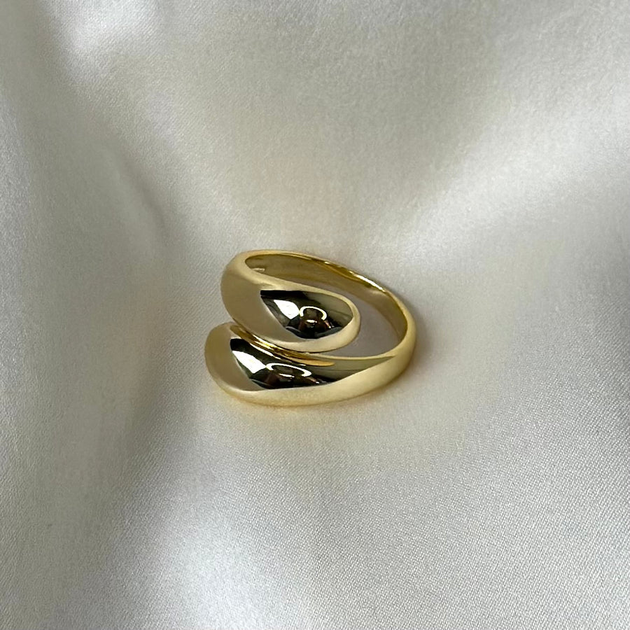 Handmade sterling silver double circular design ring