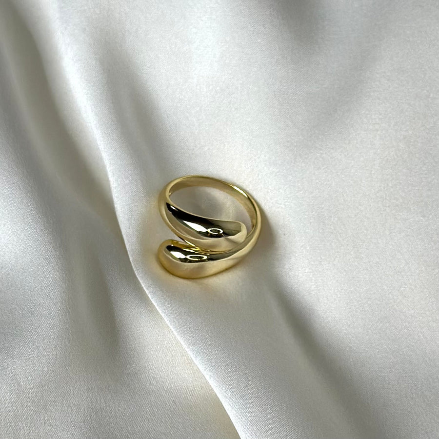 Handmade sterling silver double circular design ring