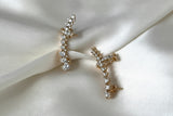 Handmade gold-plated sterling silver earrings with zircon Ear Cuff