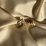 Handmade rhombus design silver earrings